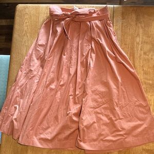 NWT Ann Taylor Orange Midi Skirt with Belt